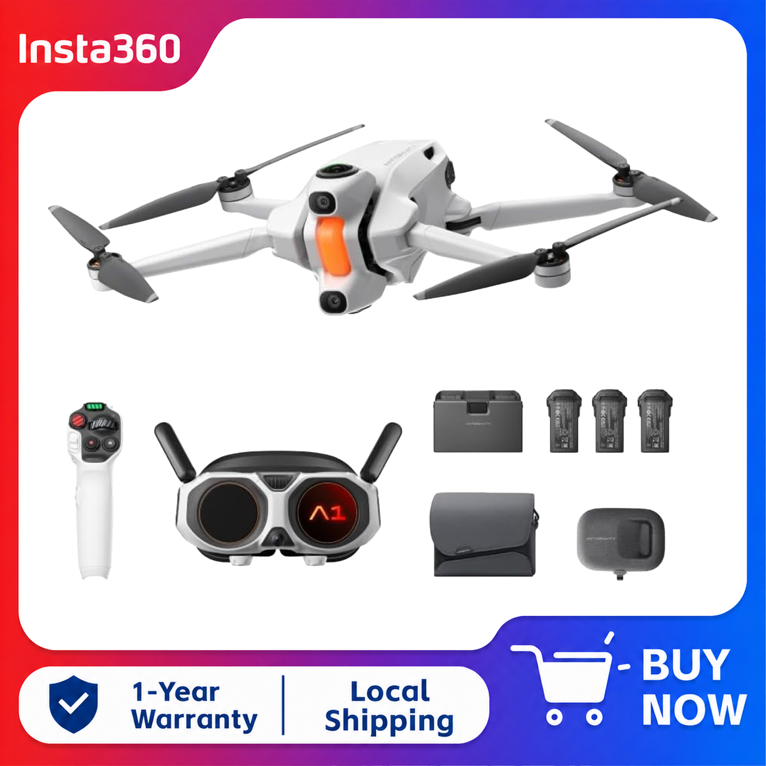 Drone Gimbal For Insta360 - حزمة Insta360 Antigravity A1 Explorer (3